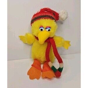 Vintage Applause Winter Christmas Sesame Street Best Friends Big Bird Plush 7"